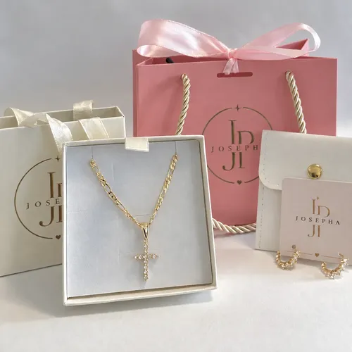 Set Joyas Regalo Día De La Madre Collar Y Aros Oro 18 K