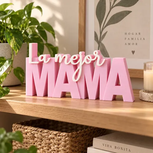 Adorno La Mejor Mamá 3d Regalo Día De La Madre Letras